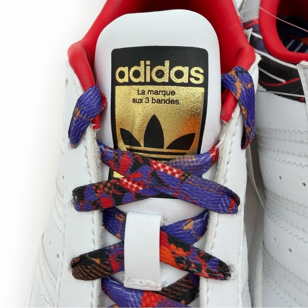 Adidas Superstar Chinese New Year Sneakers Kids Size 4.5 Shoes White Purple Red